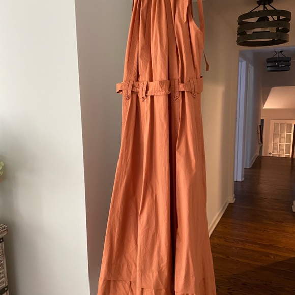 NWT Ulla Johnson Joni belted gathered washed cotton-poplin midi dress - Picture 4 of 5